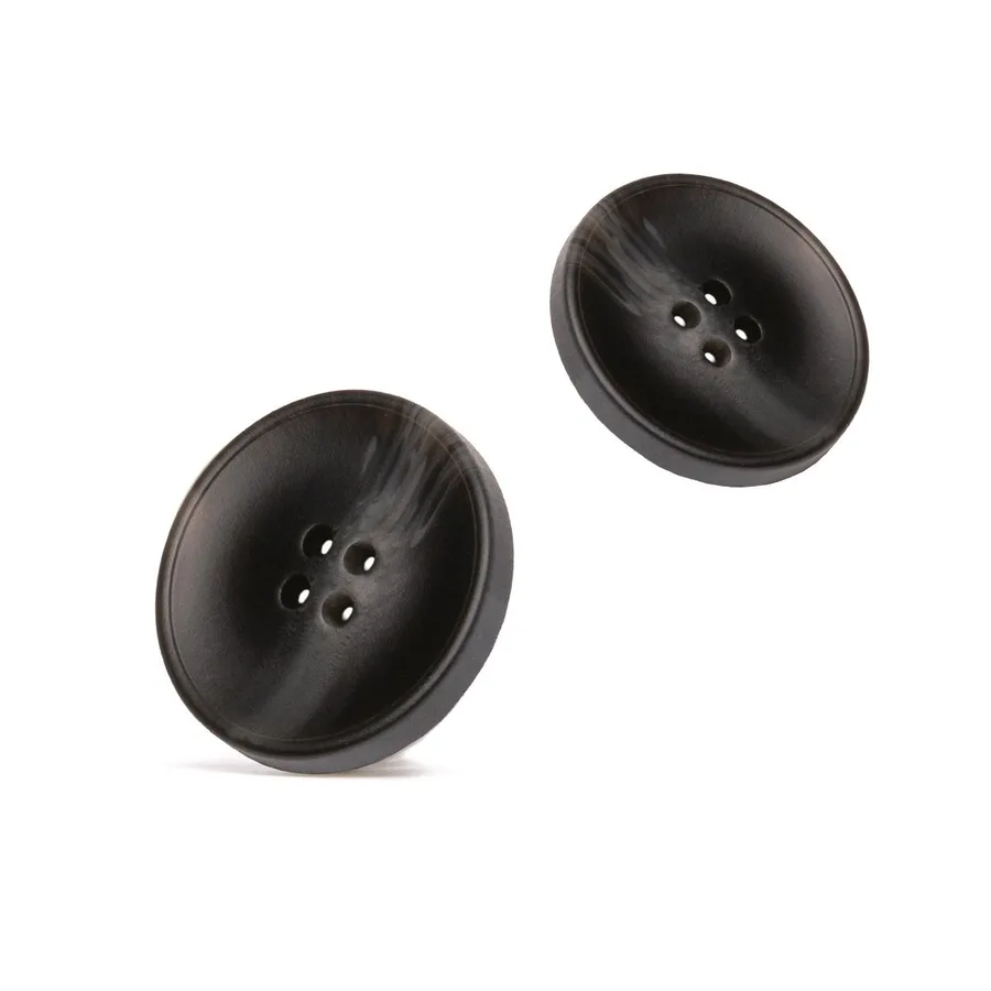 Dark marbled four-hole garment buttons, D&S Fashion product photography